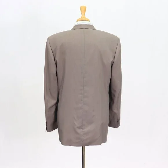 Neiman Marcus 42R Beige Blazer Sport Coat Jacket 2-Button Solid Y706